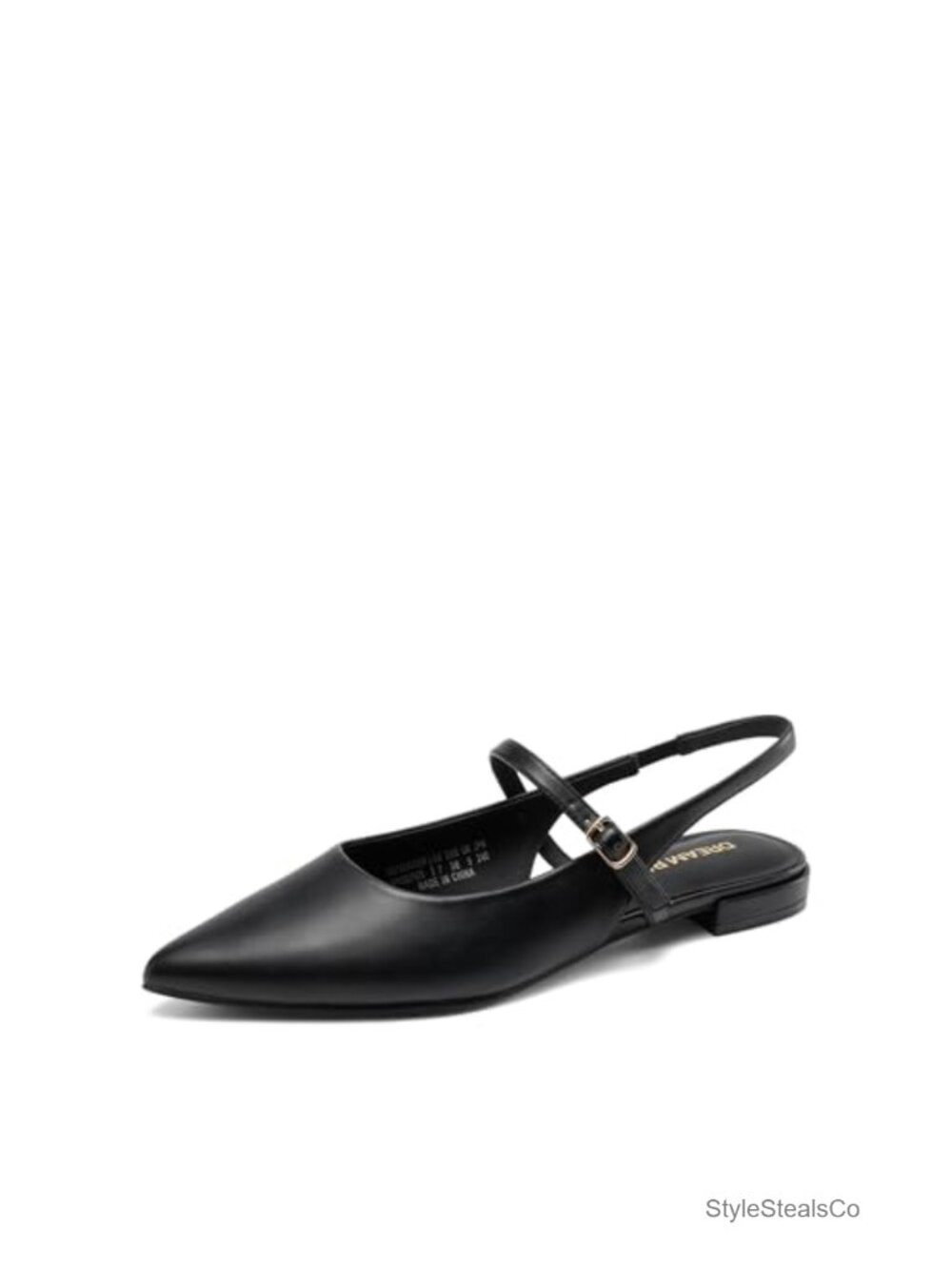 Women's Faux Leather Slingback Pointed Toe Ballet Flats Casual Dressy